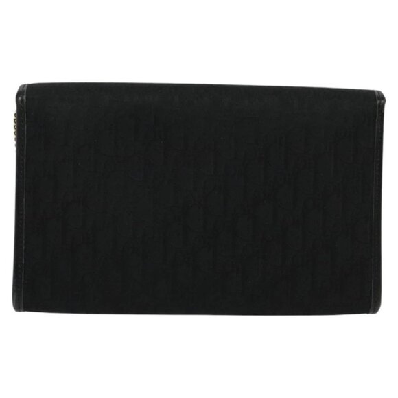 Christian Dior Trotter Canvas Chain Shoulder Bag Black Gold Auth 124297 - Picture 2 of 16